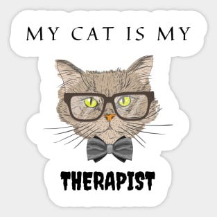 My Cat Is My Therapist Sticker